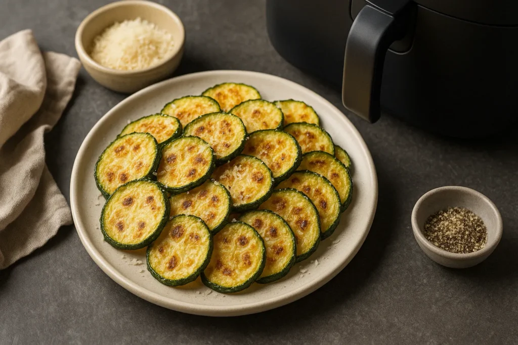 Chips de Courgettes au Parmesan à l’Airfryer