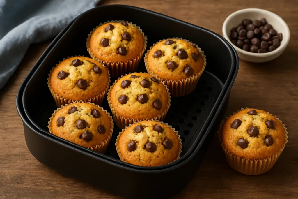 Mini muffins aux pépites de chocolat à l’airfryer