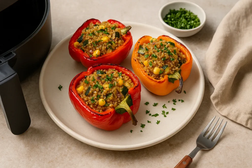 Poivrons Farcis au Quinoa et Légumes à l’Airfryer