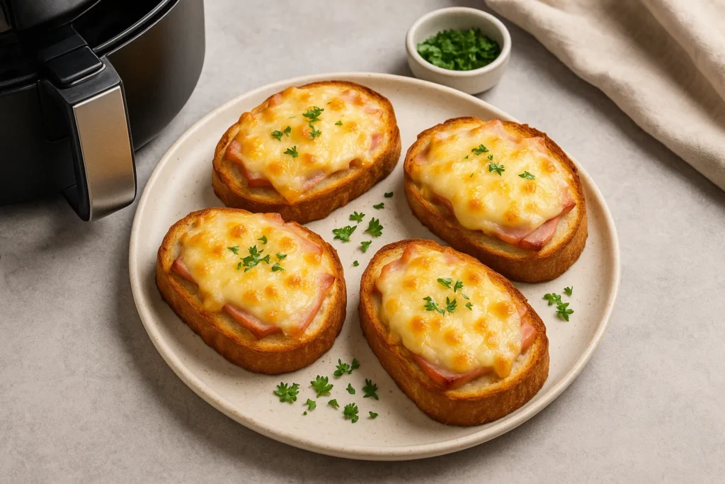 Tartines gratinées au fromage et jambon à l’airfryer