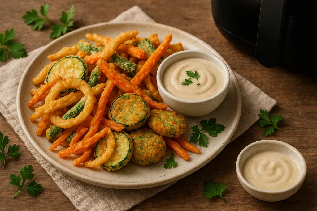 Tempura de Légumes Sans Œufs à l’Airfryer