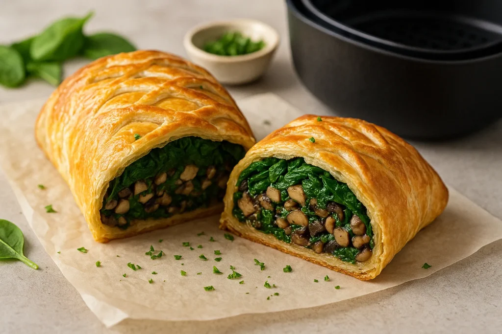 Wellington aux champignons et épinards à l’airfryer