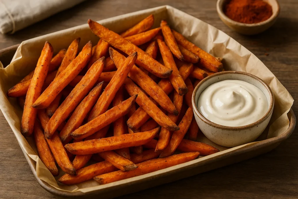 Frites de patate douce au paprika fumé