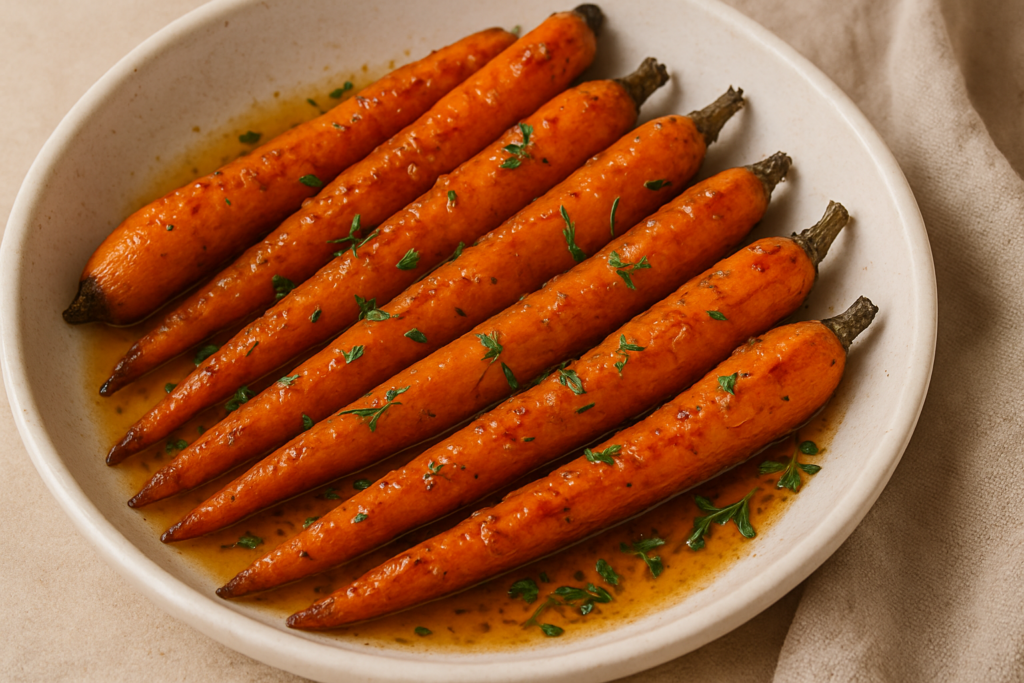 Carottes rôties au miel et au thym